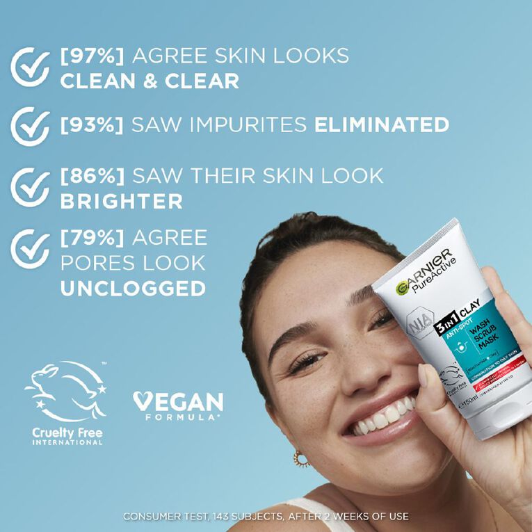 Garnier Pure 3-in-1 Cleansing Mask, , hi-res