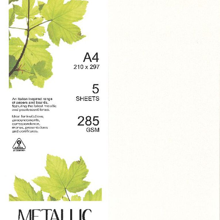 Direct Paper Metallic Board 285gsm Quartz A4 5 Pack, , hi-res