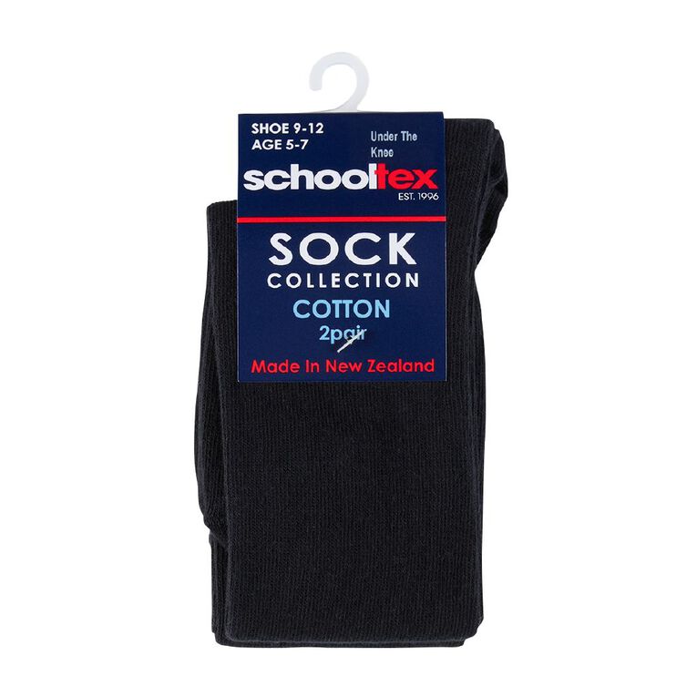 Schooltex Under the Knee Socks 2 Pack, Black, hi-res
