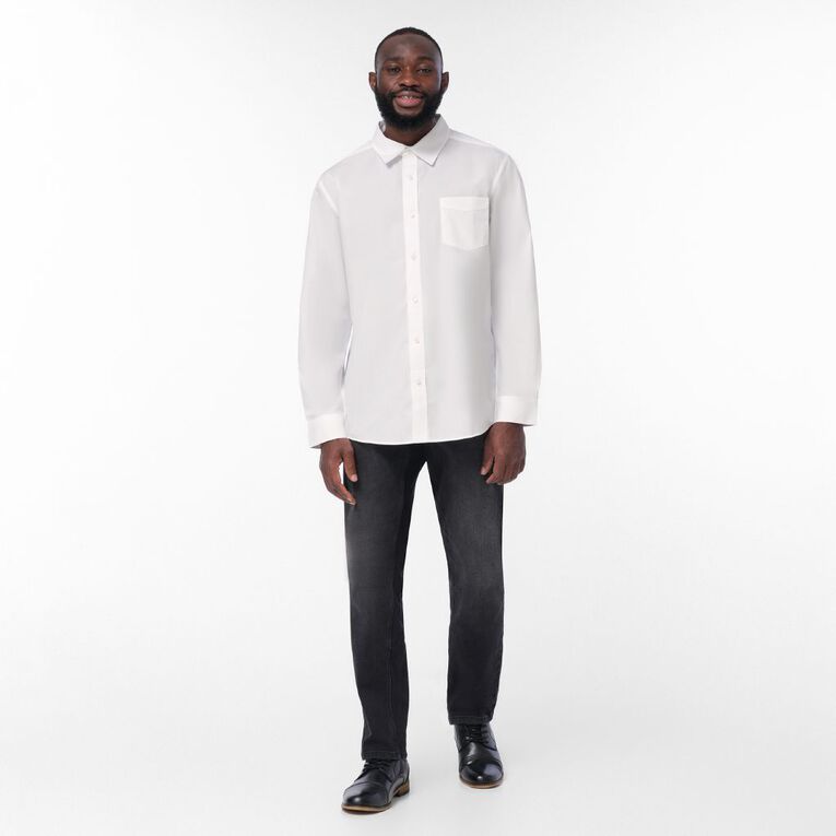 H&H Men's Long Sleeve Formal Shirt, White, hi-res