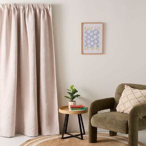 Living & Co Luxe Curtains Natural 230-330cm Wide/205cm Drop