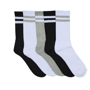 Active Intent Men's Striped Rib Crew Socks 5 Pack