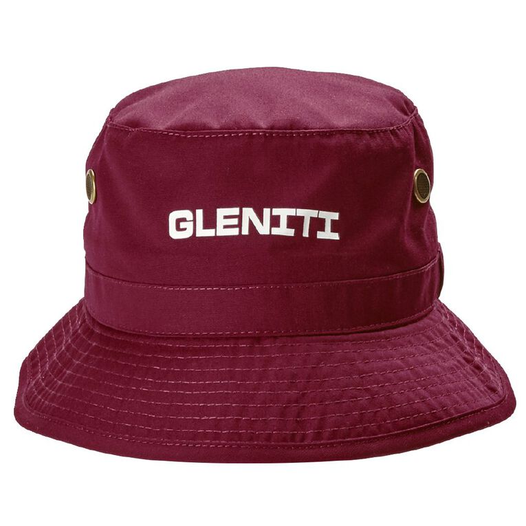 Schooltex Gleniti Bucket Hat with Screenprint, Burgundy, hi-res