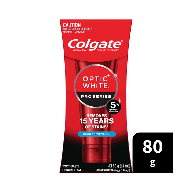Colgate Optic White Pro Series Stain Shield Toothpaste 80g, , hi-res