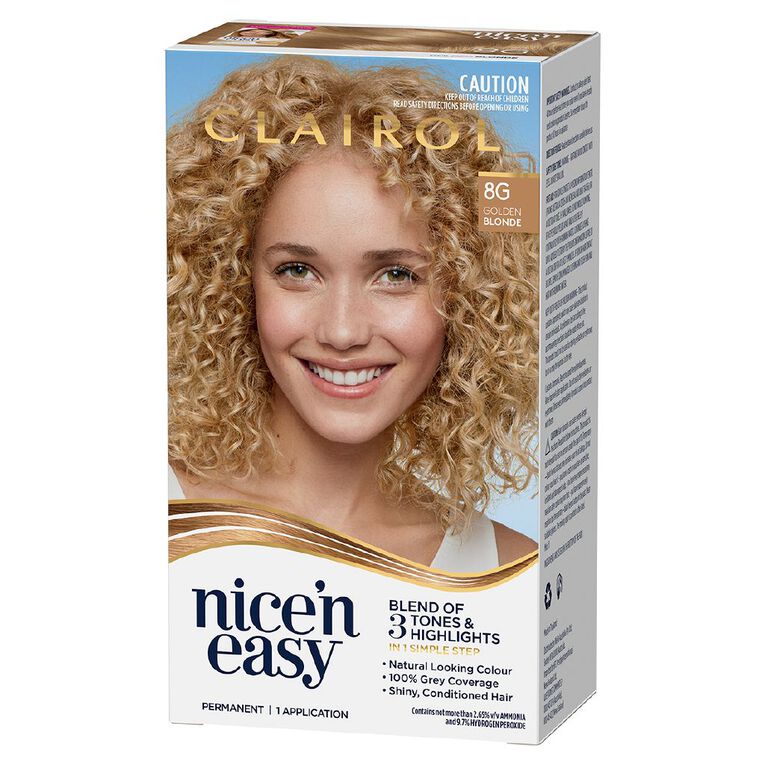 Clairol Nice N Easy Permanent Hair Colour Golden Blonde 8G, , hi-res