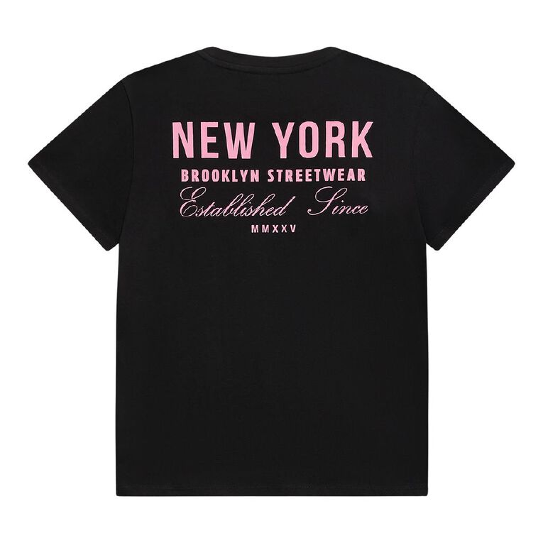 Young Original Print Short Sleeve Tee, Black, hi-res
