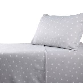 Living & Co Kids Polar Fleece Sheet Set Grey King Single