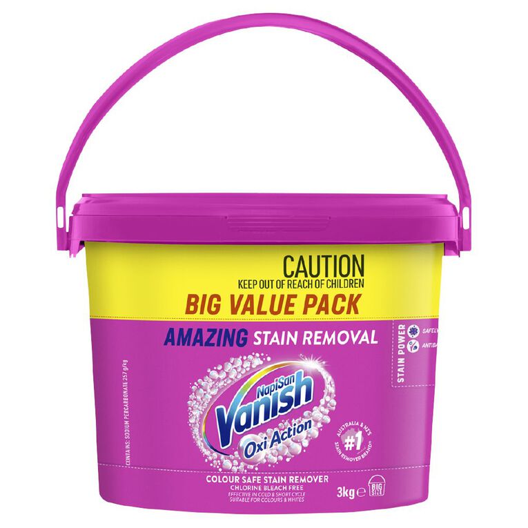Vanish Napisan Oxi Action Stain Remover Powder Laundry Booster 3kg, , hi-res