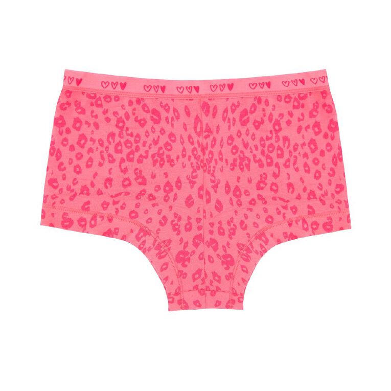 Love Luna Teen First Period Shortie 2 Pack, Black/Pink, hi-res