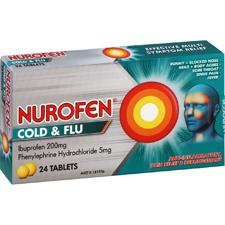 Nurofen Cold & Flu PE Tablets 24s - LIMIT OF 2 PER CUSTOMER, , hi-res