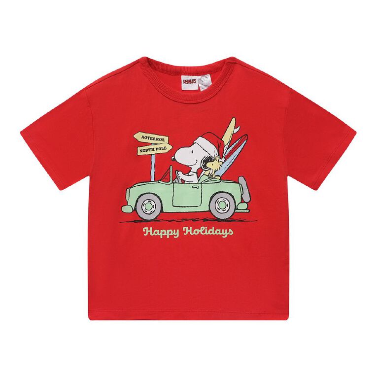 Peanuts Short Sleeve Tee, Red, hi-res