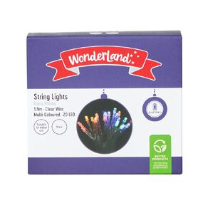 Wonderland Battery String Lights 1.9m Multi-coloured 20 LED