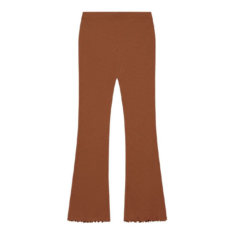 Young Original Rib Flare Leggings, Brown Light, hi-res