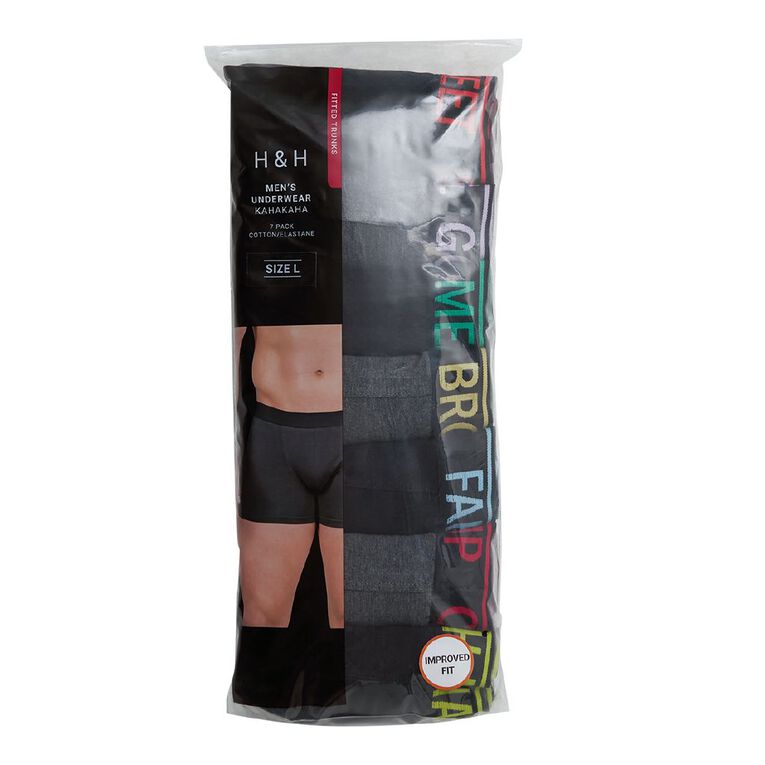 H&H Men's Trunks 7 Pack, Grey Dark, hi-res
