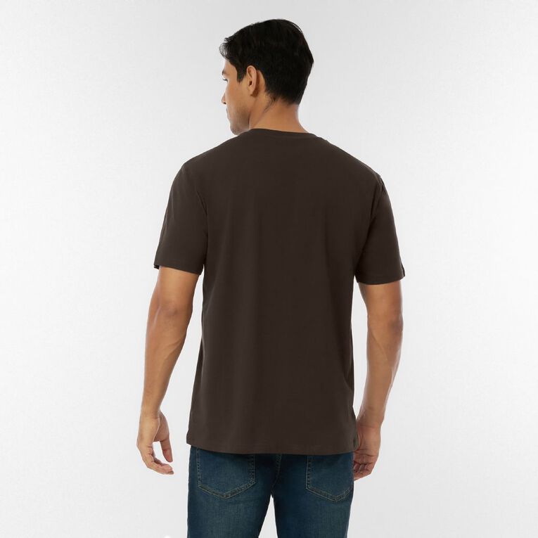 H&H Men's Regular Fit Crew Neck Tee, Brown Dark, hi-res