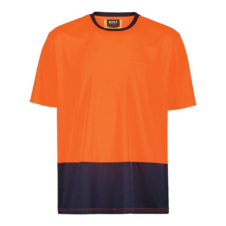 Rivet Compliant Short Sleeve Fluoro Tee, Orange Mid, hi-res