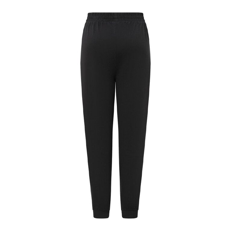 H&H Women's Knitted Cuffed Pyjama Pants, Black, hi-res