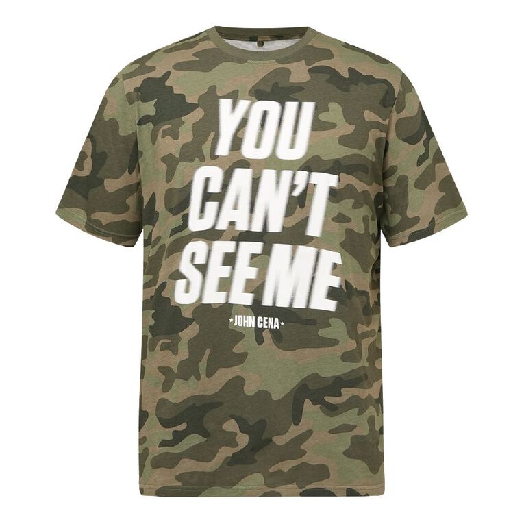WWE Men's John Cena Tee, Green Dark, hi-res