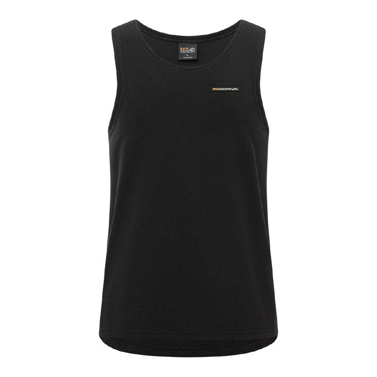 Back Country Adults' Micro Fleece Singlet, Black, hi-res