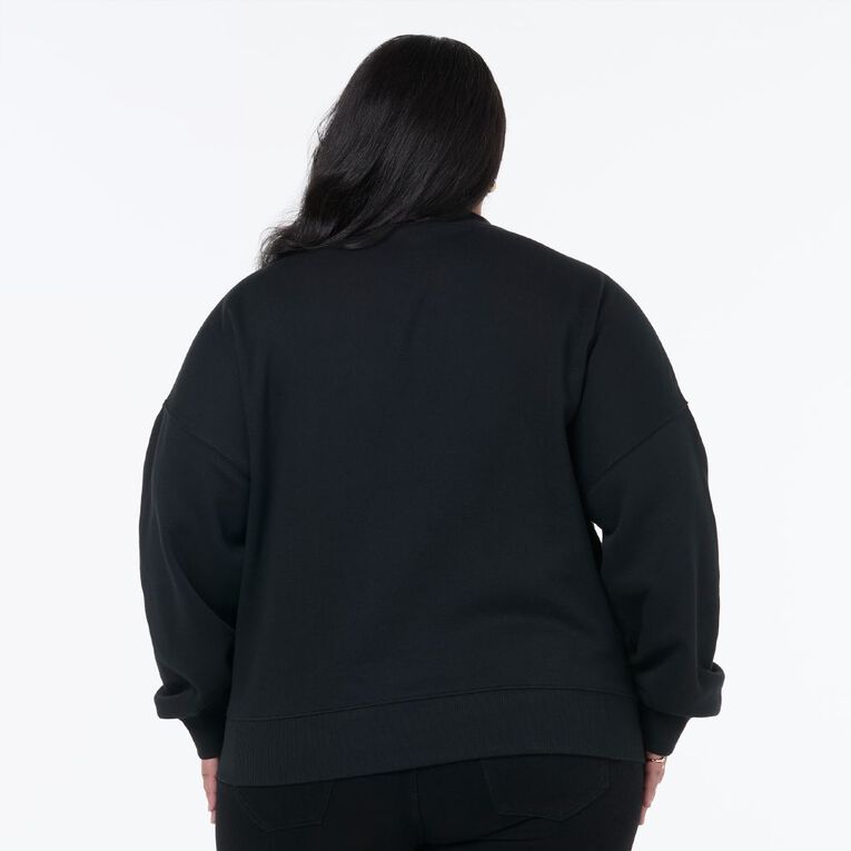 H&H Curve Women's Long Sleeve Crew Neck Sweater, Black, hi-res