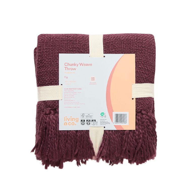 Living & Co Throw Chunky Weave 127cm x 152cm, , hi-res