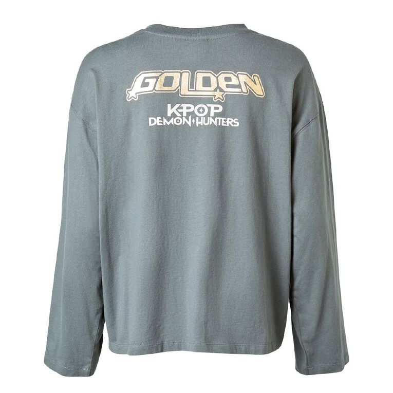 KPop Demon Hunters Women's Long Sleeve Top, Grey Dark DarkShadow, hi-res