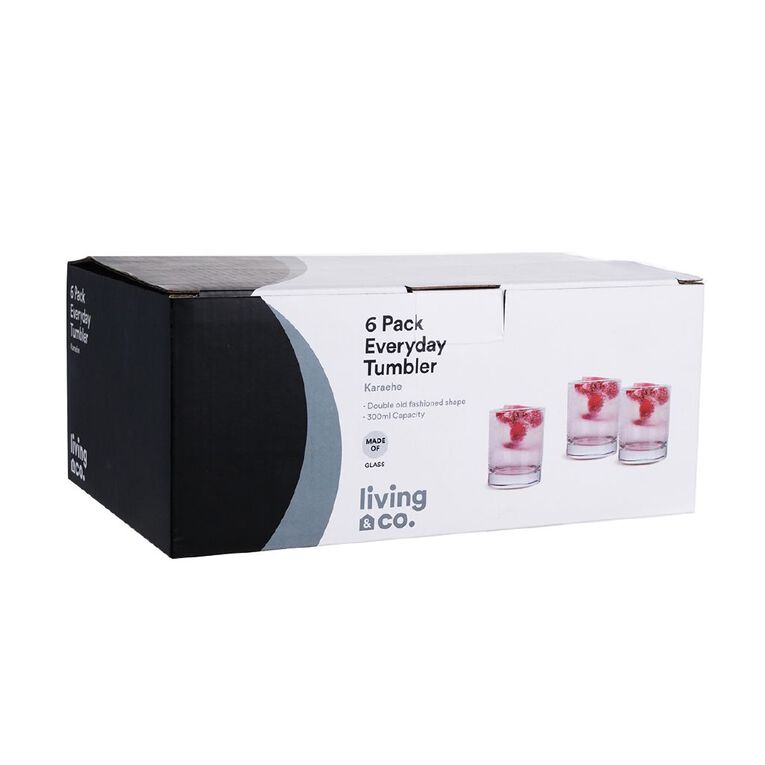 Living & Co Everyday Double Old Fashioned Glass Clear 6 Pack, , hi-res