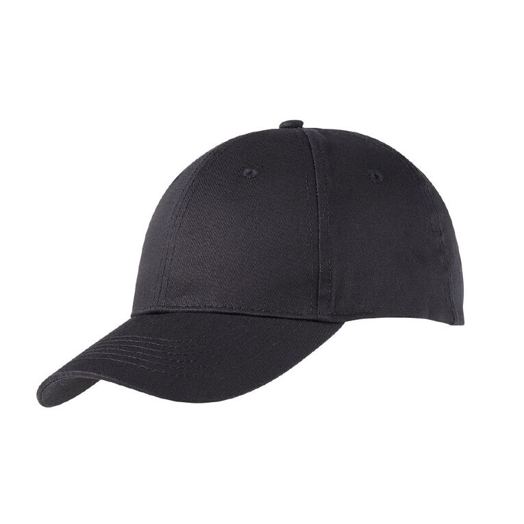 H&H Men's Twill Curved Peak Cap, Black, hi-res