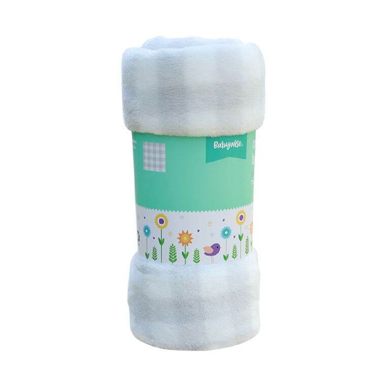 Babywise Coral Fleece Baby Blanket Gingham, , hi-res