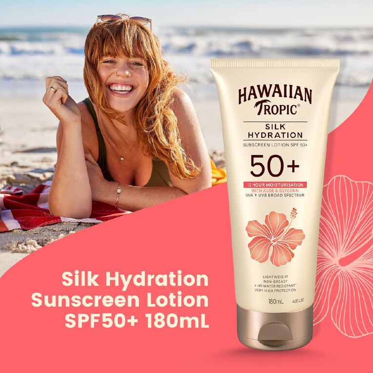 Hawaiian Tropic Silk Hydration Sunscreen Lotion SPF50+ 180ml, , hi-res