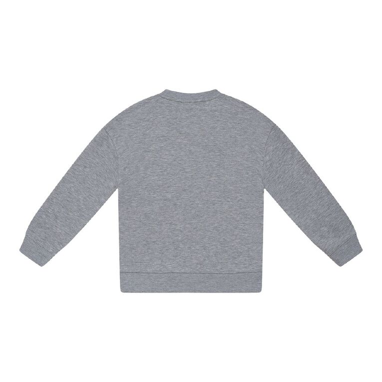 Young Original Kids' Plain Crew Sweat, Grey Mid, hi-res