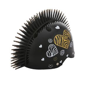 Street Jam Zebra Helmet Heart Mohawk Black Small