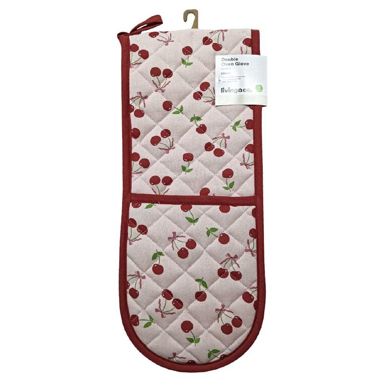Living & Co Double Oven Glove Cherry Pink, , hi-res