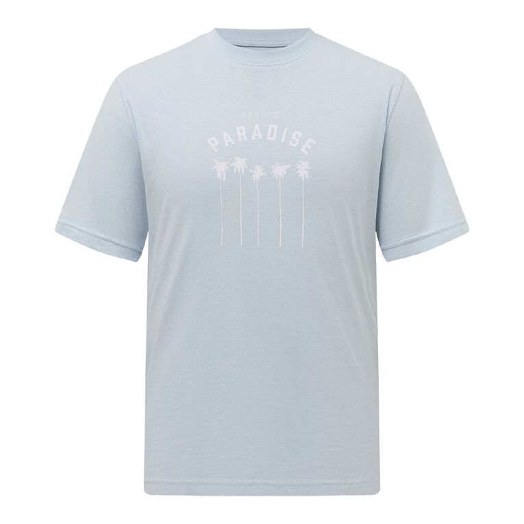 H&H Men's Regular Fit Printed Tee, Blue Light, hi-res