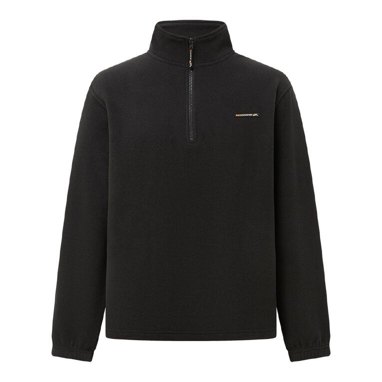 Back Country Men's 1/4 Zip Fleece Sweater, Black, hi-res