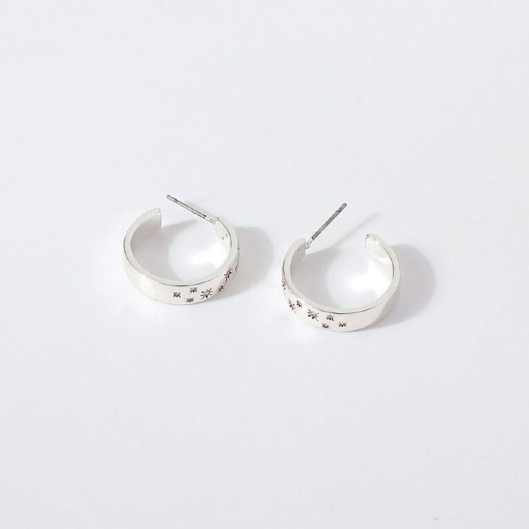 Cubic Zirconia Hoop Earrings, , hi-res