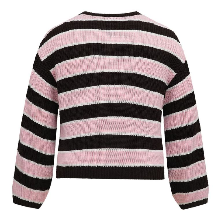 H&H Plus Women's Chunky Cardigan, Pink Mid, hi-res
