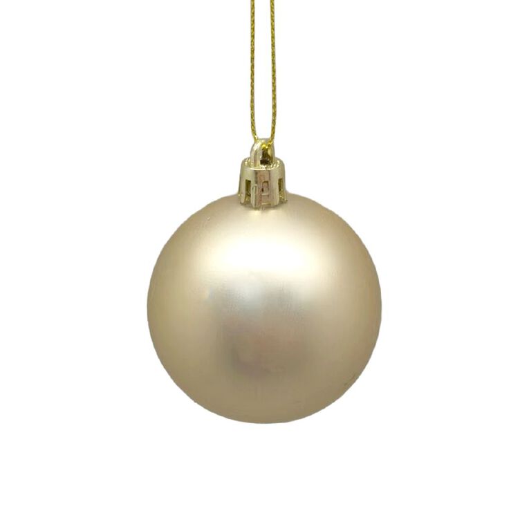 Wonderland Christmas Baubles 6cm Gold 10 Pack, , hi-res