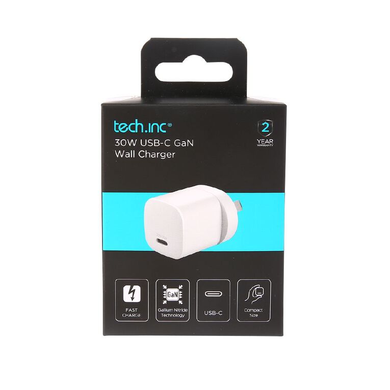 Tech.Inc 30W USB-C GaN Wall Charger, , hi-res