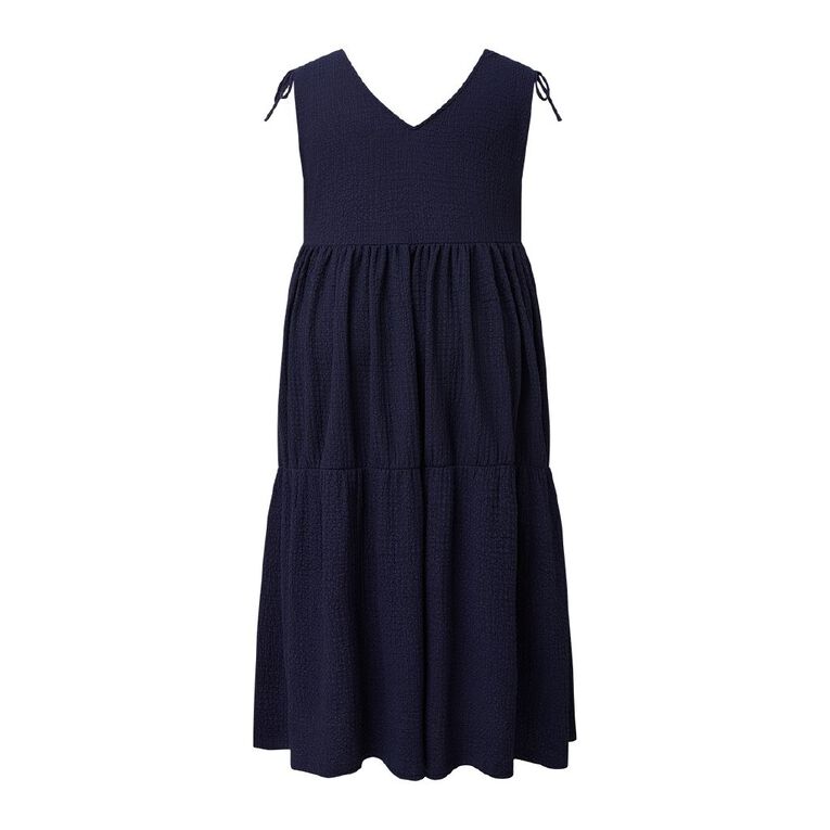 H&H Plus Women's Trapeze Maxi Dress, Blue Mid, hi-res