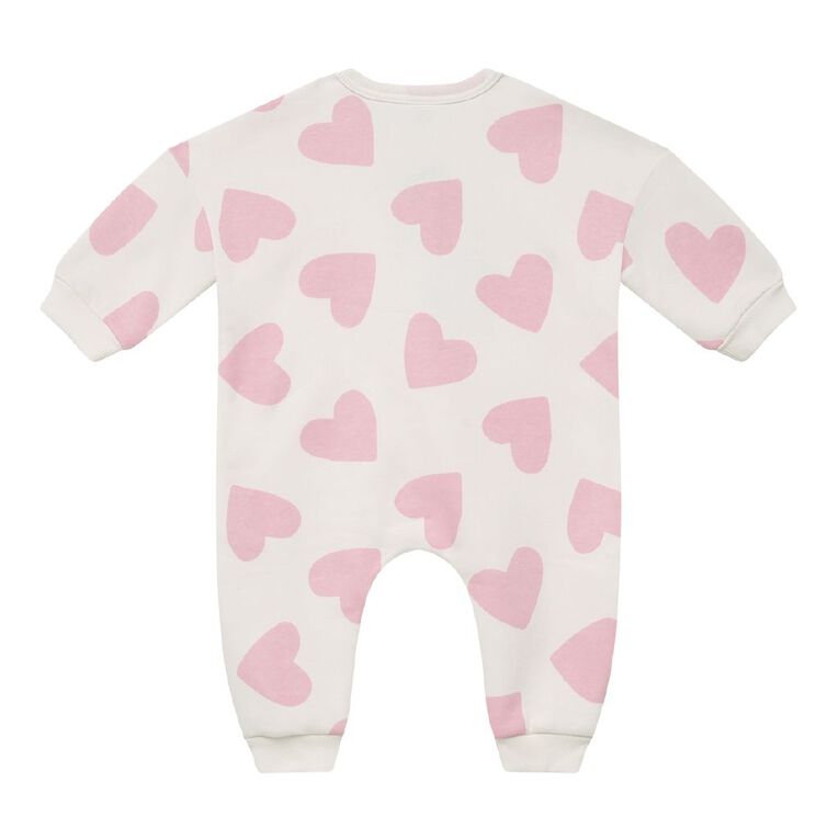 Young Original Babies' Heavy Fleece Romper, Cream, hi-res
