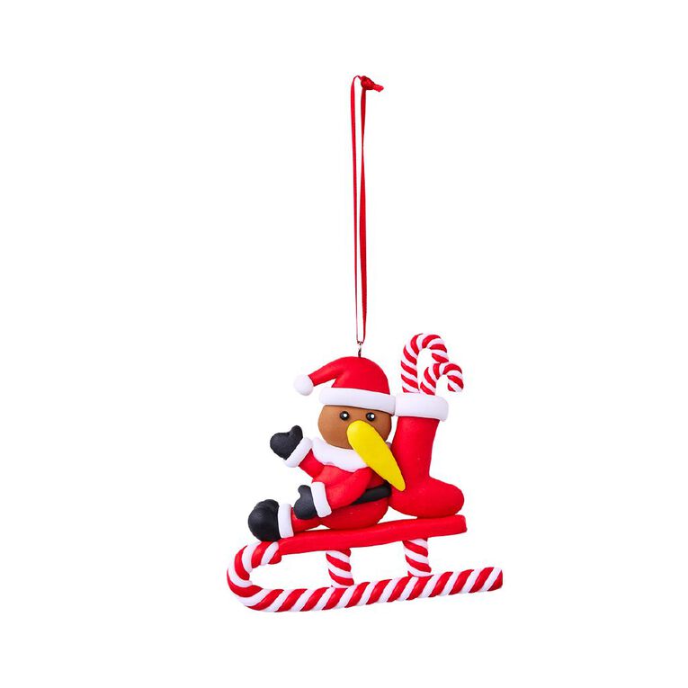Wonderland Clay Tree Decoration Kiwi On Sleigh, , hi-res