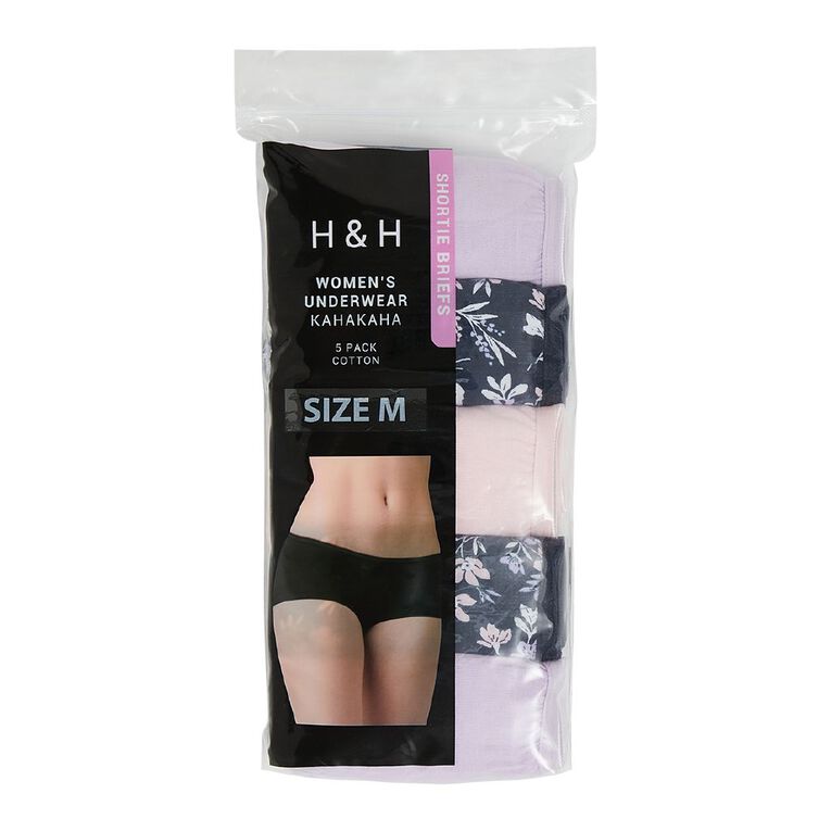 H&H Women's Shortie Briefs 5 Pack, Navy, hi-res