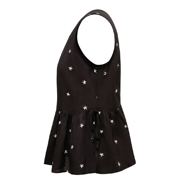 H&H Women's Side Tie Tank, Black, hi-res
