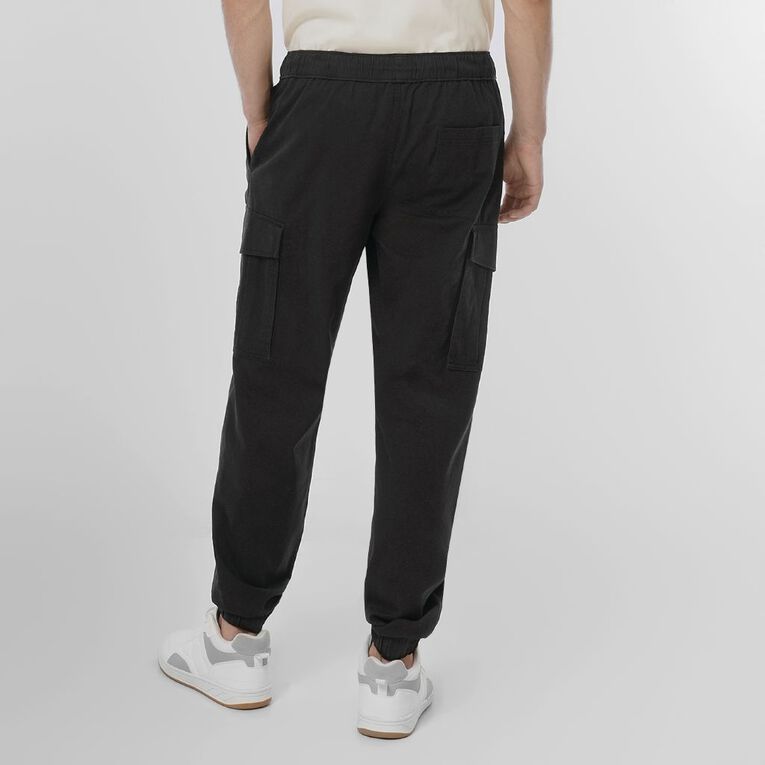 H&H Men's Cuffed Cargo Pants, Black, hi-res
