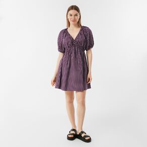 H&H Women's Short Sleeve Puff Sleeve Mini Dress