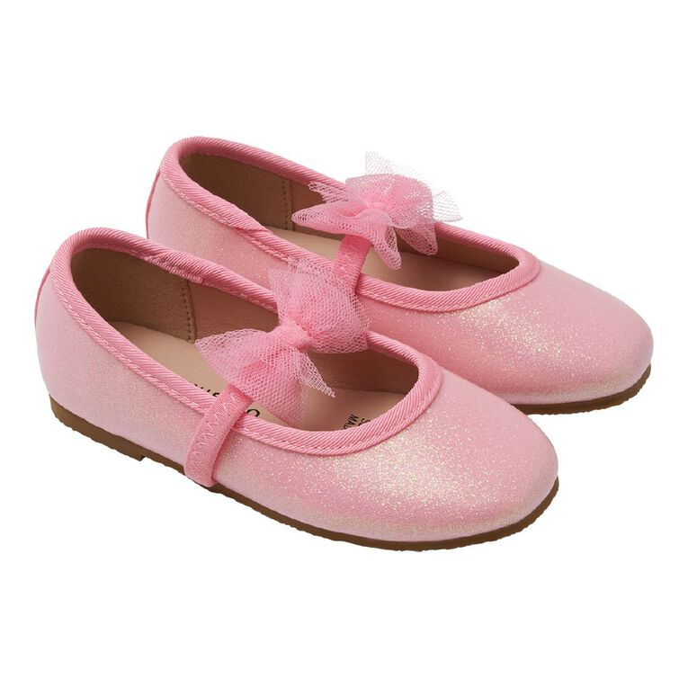 Young Original Junior Kids' Posey Ballet Shoes, Pink, hi-res