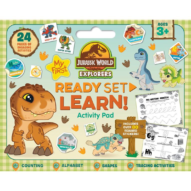 Universal Jurassic World Explorers Ready Set Learn Activity Pad Ages 3+, , hi-res