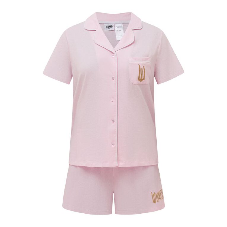 Wicked Women's Button Through Pyjama Set, Pink Light, hi-res