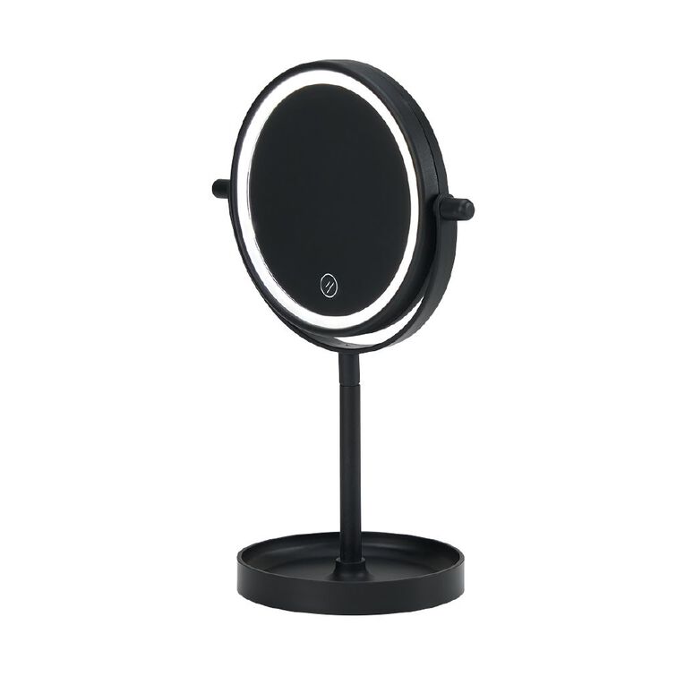 Poppi LED Round Mirror Black, , hi-res
